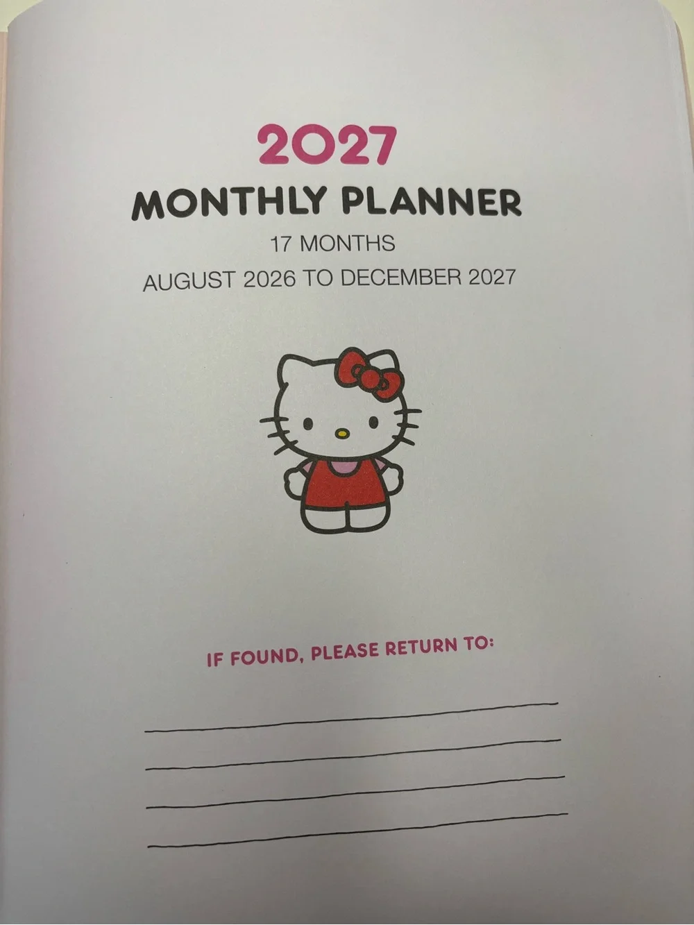 Hello Kitty and Friends Planner 2027